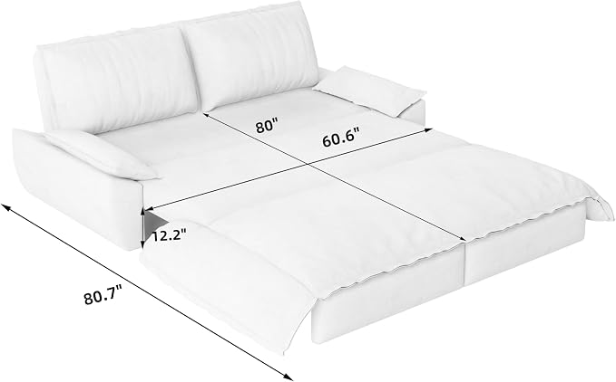 73.2" Sofa Bed Queen, 3-in-1 Pull Out Sofa Bed - Image 4