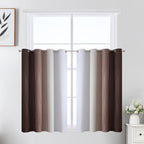 Brown and Greyish White Blackout Curtains 52Wx36L 2 Panels | Ombre Curtains by ESTELARTEXTILER