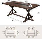 Hlivelood 78 Inch Dining Table for 8 People, Rectangular Kitchen Farmhouse - Image 2