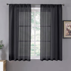Tollpiz Sheer Curtains Linen Textured Bedroom Curtain Sheers Light Filtering by Tollpiz