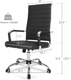 Home Office Chair Ribbed, Modern Leather Conference Room Chairs, Ergonomic - Image 3