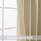Yakamok Room Darkening Curtains 62x72 inch Length Beige-Living Room | 2 panels - Image 6