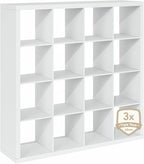 Furinno Cubicle Book Shelf, 16-Cube Bookshelf, Triple Thick Frame Cube Storage - Image 8