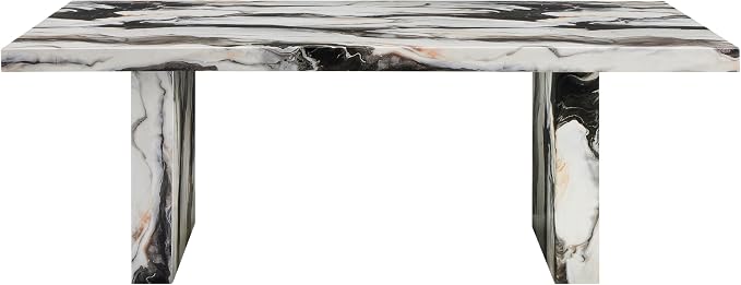 Roundhill Furniture Cavira Modern Faux Marble Dining Table - Image 8