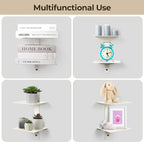 Floating Book Shelves for Wall, 2 Tier Invisible Floating Bookshelf, Vertical - Image 7