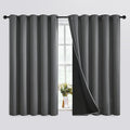 SimpleHome Grey 100% Blackout Curtains Room Darkening Living Room 63 Inch | by SimpleHome