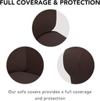 PureFit Stretch Couch Covers for Sofa Large Sofa Slipcovers Chocolate | 1-Piece - Image 3