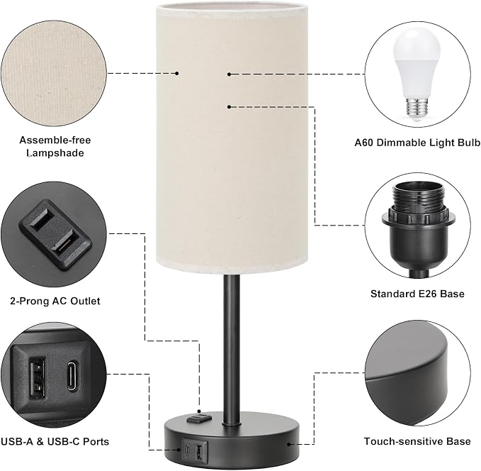 Fenmzee Touch Table Lamp - Image 5