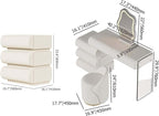 homary White 2-Piece Makeup Vanity & Smart Nightstand Set, Modern Vanity Table - Image 2