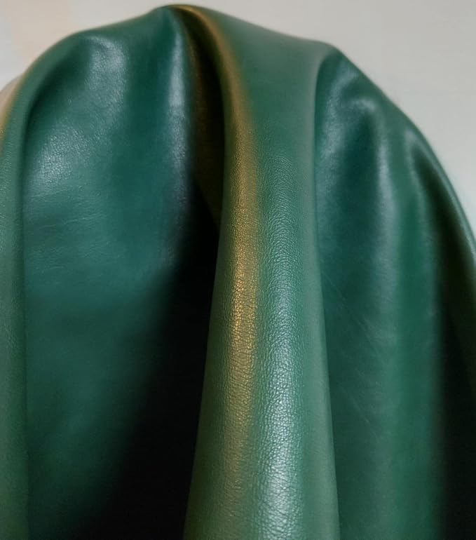 NAT Leathers | Hunter Green Soft Faux Leather Fabric Sheet PU | 2 Yards | 0.9 - Image 4