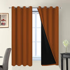 Yakamok Burnt Orange 100% Blackout Curtains 63 Inches Long 52" Wide 2 PCS | by Yakamok