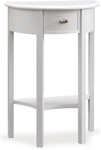 Leick Home 9030-WT Assembled One Drawer Demilune Hall Console by LeickFurniture
