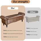 ZZW Storage Ottoman Bench, Tufted Bed Benches - Image 7