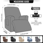 TAOCOCO Recliner Cover 4-Pieces, Recliner Stretch Sofa Slipcover, Recliner - Image 5