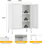 YAUWOH Metal Bathroom Storage Cabinet, Bathroom Floor Storage Cabinet - Image 3