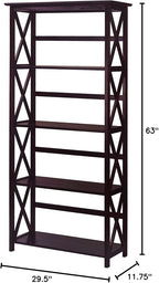 Montego 5-Shelf Bookcase-Espresso - Image 9