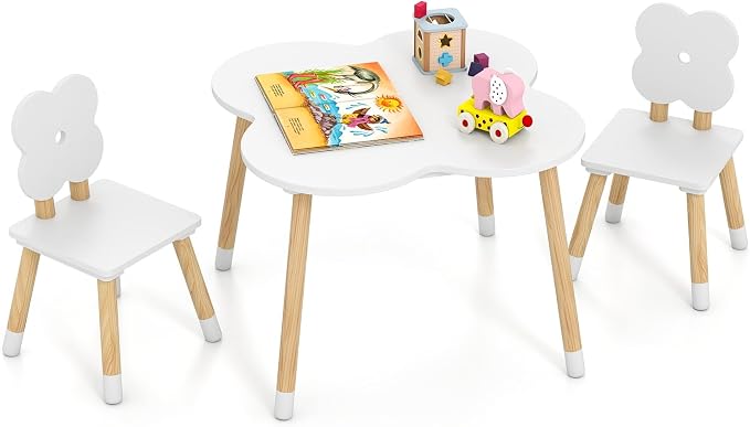 Costzon Kids Table and Chairs, Wooden Toddler Desk Set by Costzon
