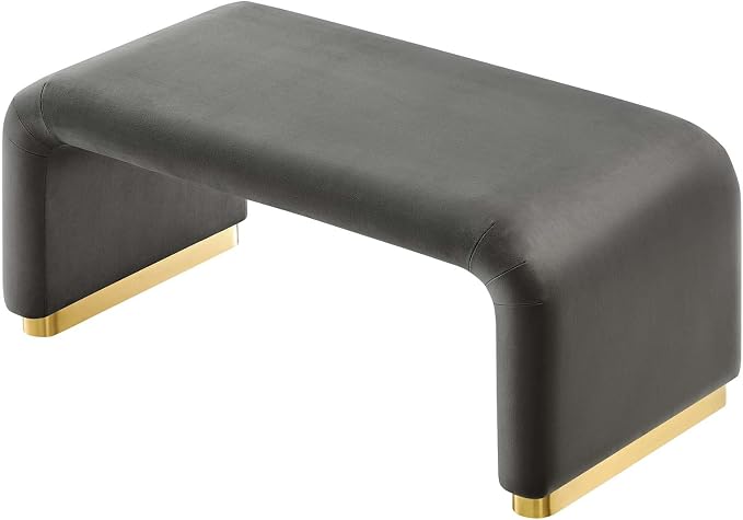 Modway EEI-6735-BRA-STG Koda Performance Velvet Waterfall Ottoman, Brass Storm - Image 6