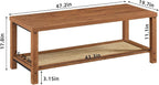 Lerliuo Boho Coffee Tables for Living Room, Rattan Center Table - Image 2