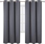 Grey Blackout Curtains 42 x 72 Inch Length/Set of 2 Curtain Panels/Thermal - Image 2