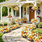 Uieke 24PCS Artificial Outdoor UV Resistant Faux Petunias Fake Fall Flowers - Image 7