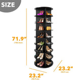 SpaceAid 8 Tier Rotating Shoe Rack Tower, Spinning Shoe Display Lazy Susan - Image 2