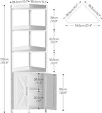 HOOBRO Corner Shelf with Storage, Tall Corner Cabinet, 5-Tier Bookshelf Stand - Image 3