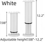 4PCS Adjustable 7.08-12.2 Inch Metal Furniture Legs White Furniture Replacement - Image 3