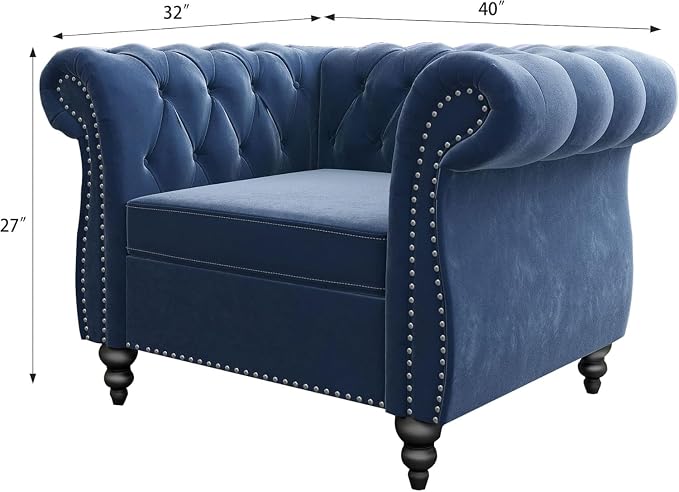 Mid-Century Sofa Chair, Velvet Accent Chair - Image 2
