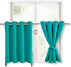 Blackout Curtains for Bedroom, Peacock Teal, 52 x 30 Inch, 2 Panels | Thermal by Hiasan