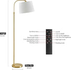 Oneach 62" Arc Floor Lamp for Living Rooms, Modern Reading Light for Bedrooms - Image 5
