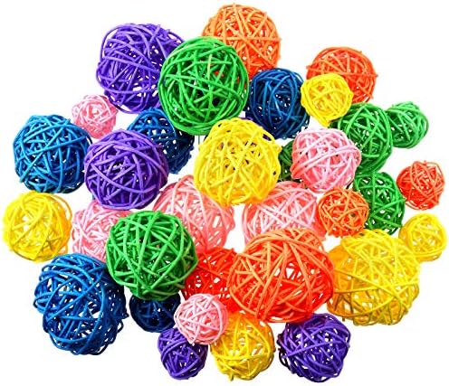 Patelai Wicker Ball Orbs,Multicolored,2.4'',2'',1.6'',1.2'' by Patelai