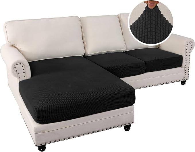 H.VERSAILTEX Sectional Couch Covers 3 Pieces Sofa Seat Cushion Covers L Shape - Image 2
