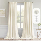 MIULEE Birch Back Tab Blackout Curtains 52x96 Inch Long 2 Panels Set | Rod by MIULEE