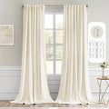 MIULEE Birch Back Tab Blackout Curtains 52x120 Inch Long 2 Panels Set | Rod by MIULEE