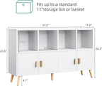 8-Cube Storage Organizer with Doors & 5 Solid Wood Legs, Mid-Century Modern - Image 3