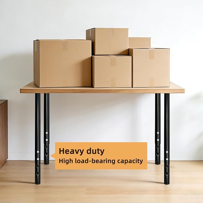 QLLY Adjustable Metal Table Leg, 24-40 inch, Home Office DIY Desk Leg, - Image 4