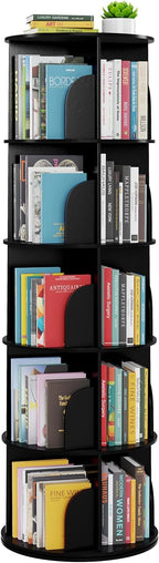 SpaceAid 5 Tier Rotating Bookshelf Tower, Spinning Bookcase Lazy Susan by SpaceAid