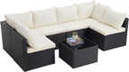 Sweetcrispy 7-Piece Outdoor Patio Sectional Sofa, Modular PE Wicker Outdoor - Image 8
