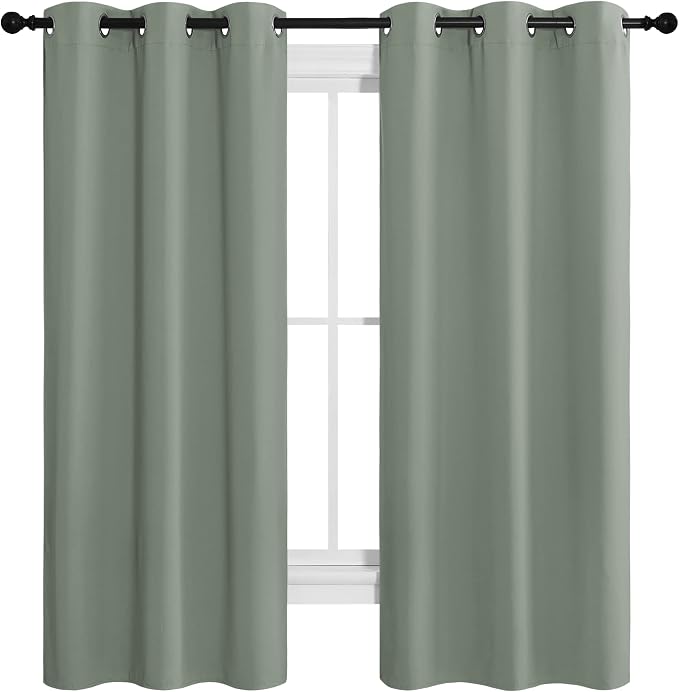 NICETOWN Sage Green Room Darkening Curtains - Image 2