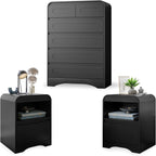 3 Piece Bedroom Set, Dresser and Nightstand Sets by SOLACEFURNITURE