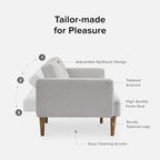 mopio Aaron 76.8" Couch, Small Futon Sofa Bed, Mid Century Modern Futon Couch - Image 3