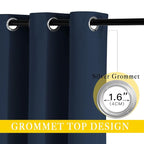 NICETOWN Blackout Navy Blue Curtain 102 inches Long, Grommet Thermal Insulated - Image 3