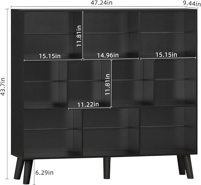 YAHARBO 10 Cube Bookshelf, 3 Tier Bookcase - Image 3