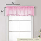 Pink Valances for Windows, Modern Solid Mini Small Window Curtains for Cafe - Image 2
