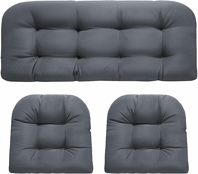 DANGHOOGY Wicker Chair Cushions, Waterproof Outdoor Loveseat Cushions by DANGHOOGYFurnitureCushions