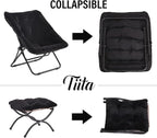 Tiita Folded Chair with Ottoman, Soft Faux Fur Oversized Folding Accent Chair - Image 6