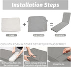 Outdoor Chaise Lounge Cushions for Patio, Waterproof Replacement Seat Cushions - Image 6