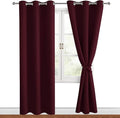Blackout Curtains for Bedroom 42 x 84 Inches Long Burgundy 2 Panels | Thermal by Hiasan