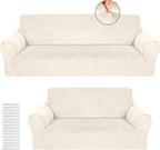 Peryiter 2 Pcs Sofa Covers Couch and Loveseat Covers Set Stretch Sofa Slipcover by Peryiter